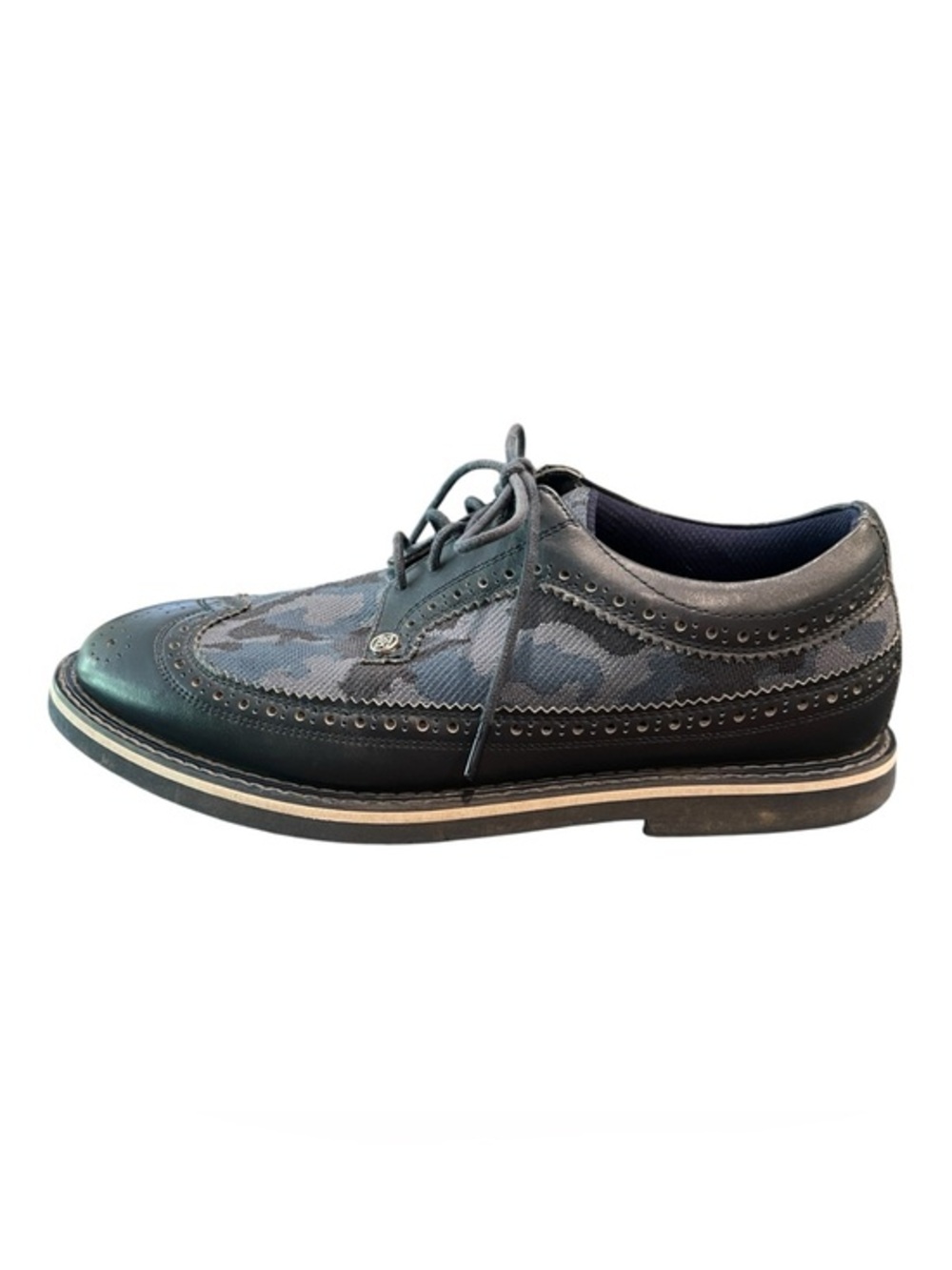 G Fore Men’s Gallivanter Leather Golf Shoes Skull Print Camo Blue Size 9.5.